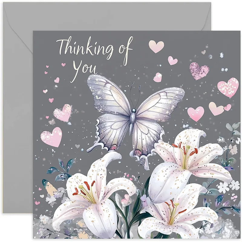 Butterfly Lilies Card: A Soft Tribute to Loved Ones