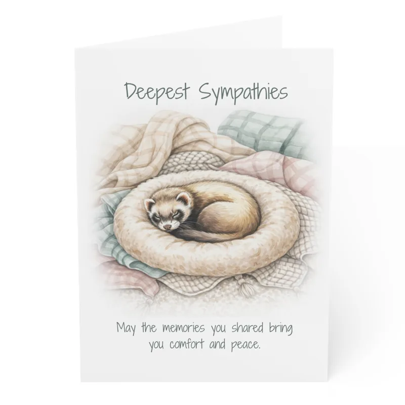 Ferret Sympathy Card: A Gentle Goodbye for a Ferret Friend