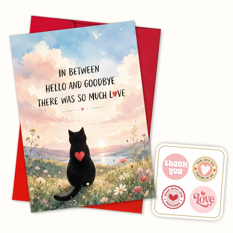 Black Cat Memorial Card for Grieving Cat Lovers