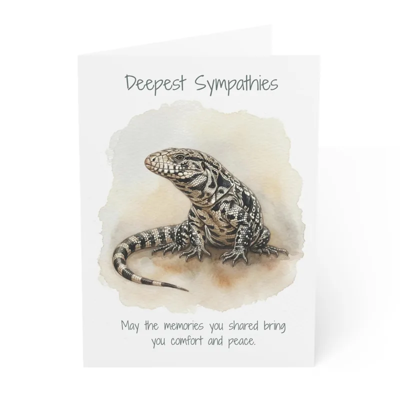 Deepest Sympathies Card for Losing a Tegu Lizard