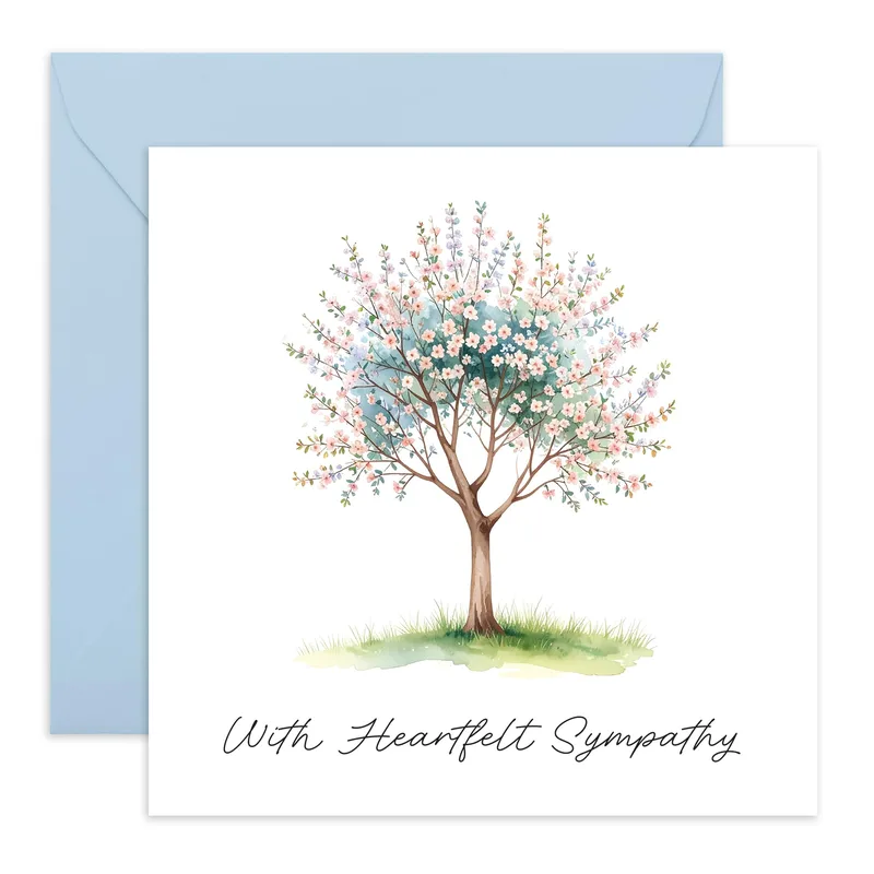 Sympathy Blossom Tree Card for Gentle Condolences