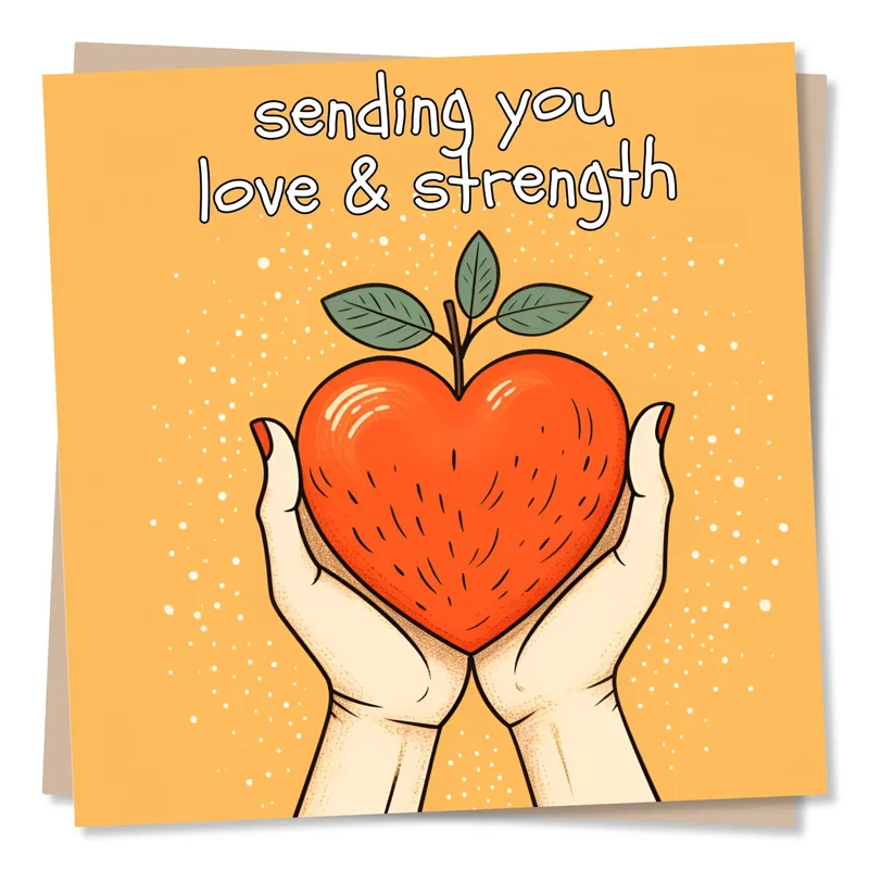 Sending You Love Strength Card: A Heart Held Gently