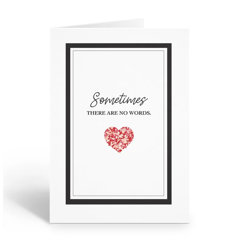 Red Heart Confetti Card: Sometimes There Are No Words