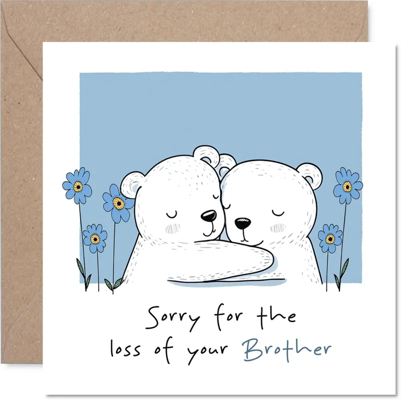 Condolence Polar Bears Card for Brother Loss Sympathy
