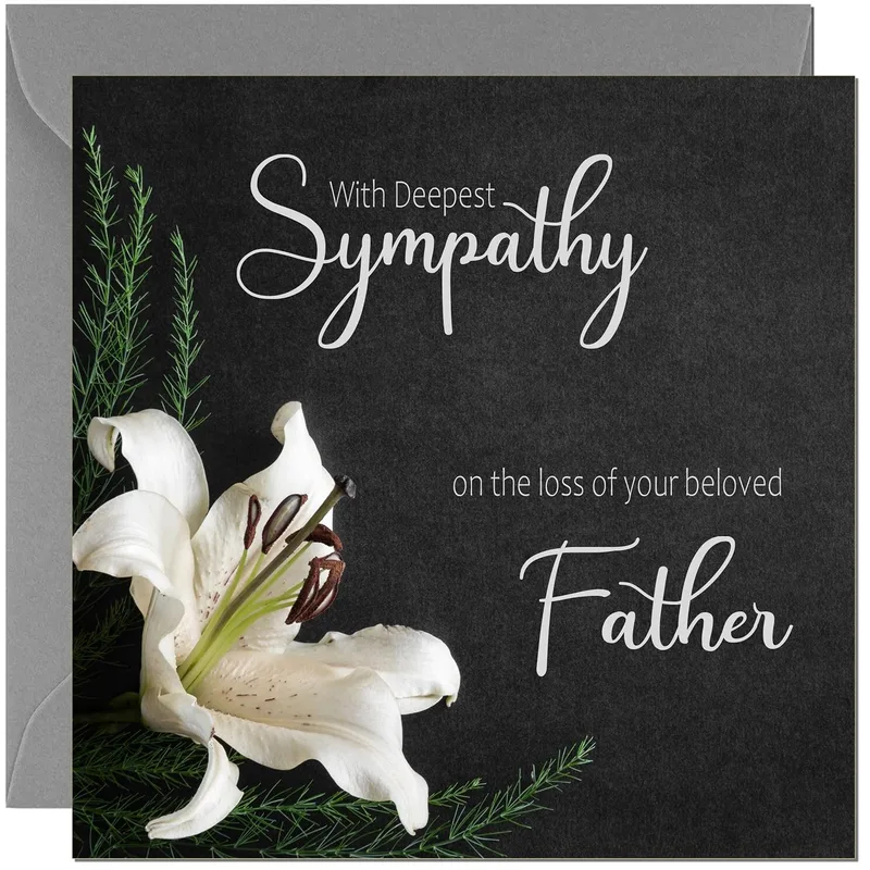 Father Loss Sympathy Card for Bereaved Son or Daughter
