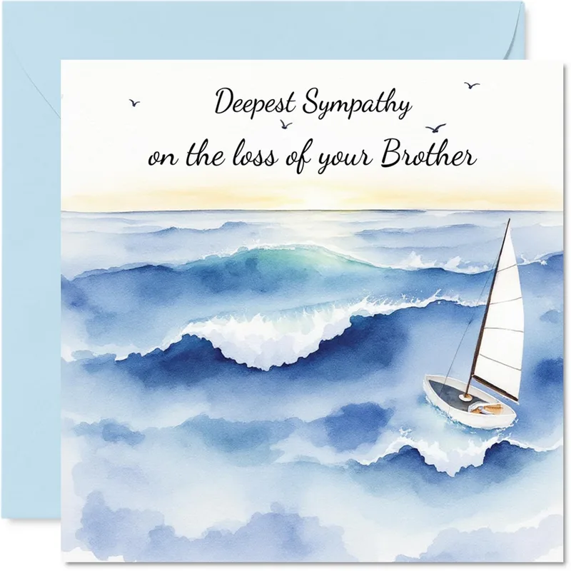 Brother Sympathy Sailboat Card for Grieving Siblings