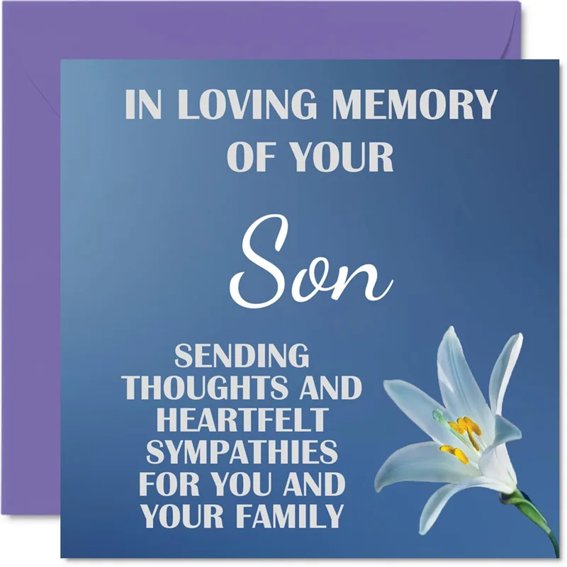 Loss of Son Condolence Card for Grieving Parents and Families