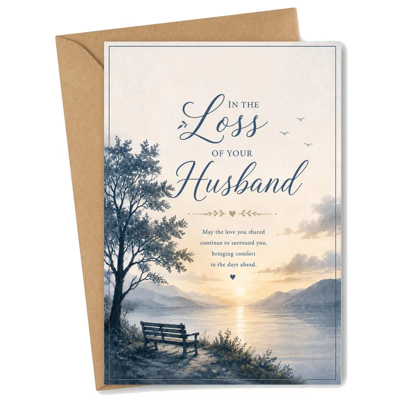 Condolence for Husband Loss Card – Greeting Card in natural