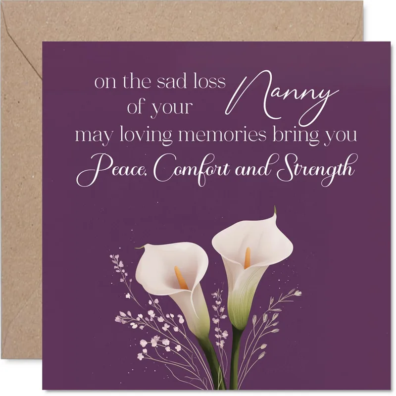 Condolence Loss of Grandmother Card for Nanny with Calla Lily Design