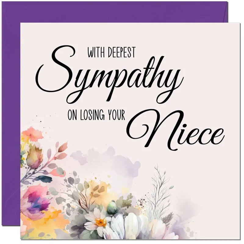 Loss of Niece Card: Watercolor Floral Sympathy Design