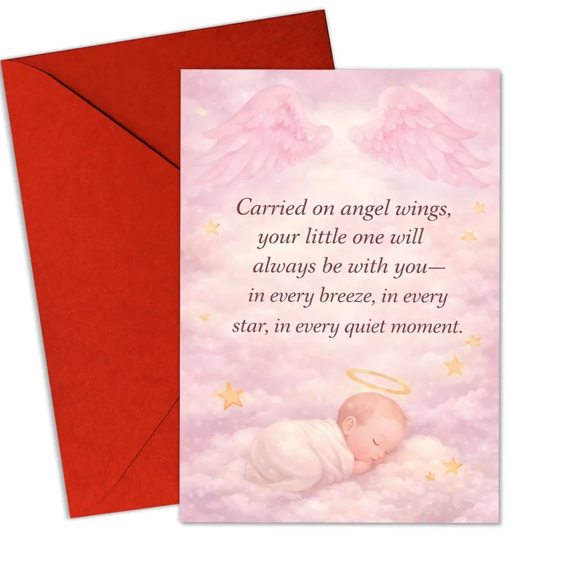 Carried on Angel Wings Card for Sympathy and Loss