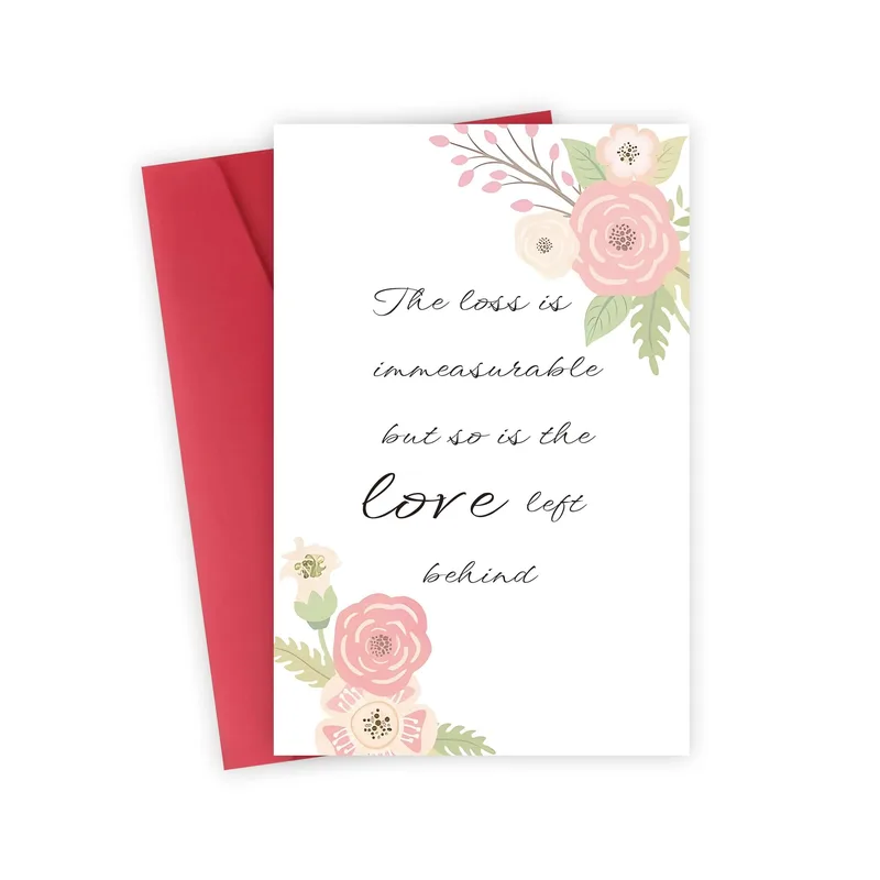 Loss Sympathy Card for Bereaved Family with Floral Border