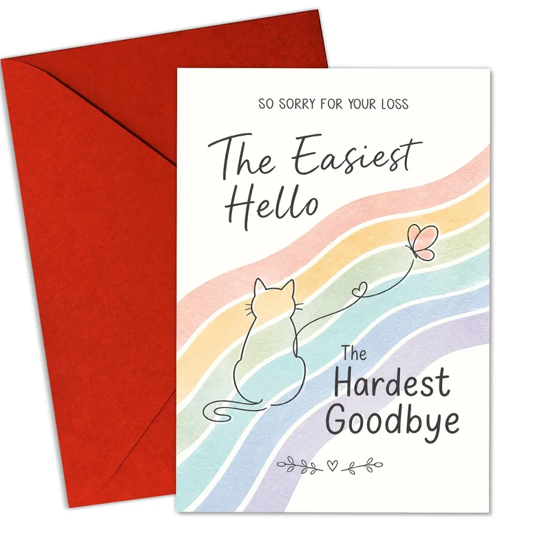Cat Memorial Sympathy Card for a Feline Friend Who Crossed Over