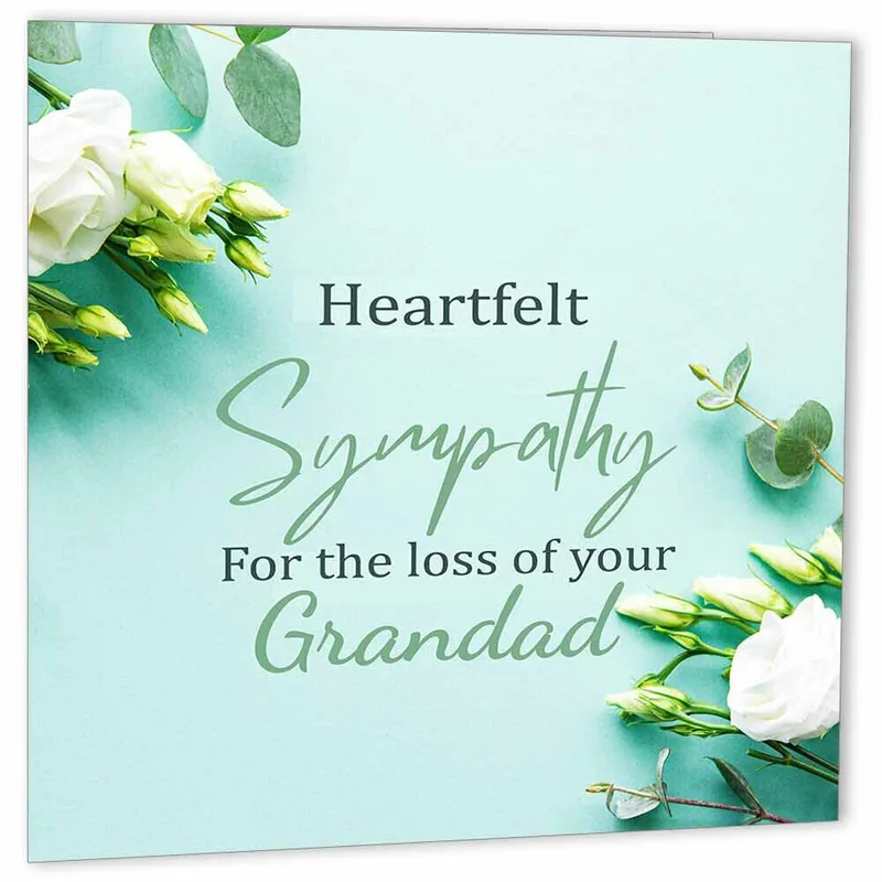 Condolence for Grandad Card with Soft Floral Sympathy Design