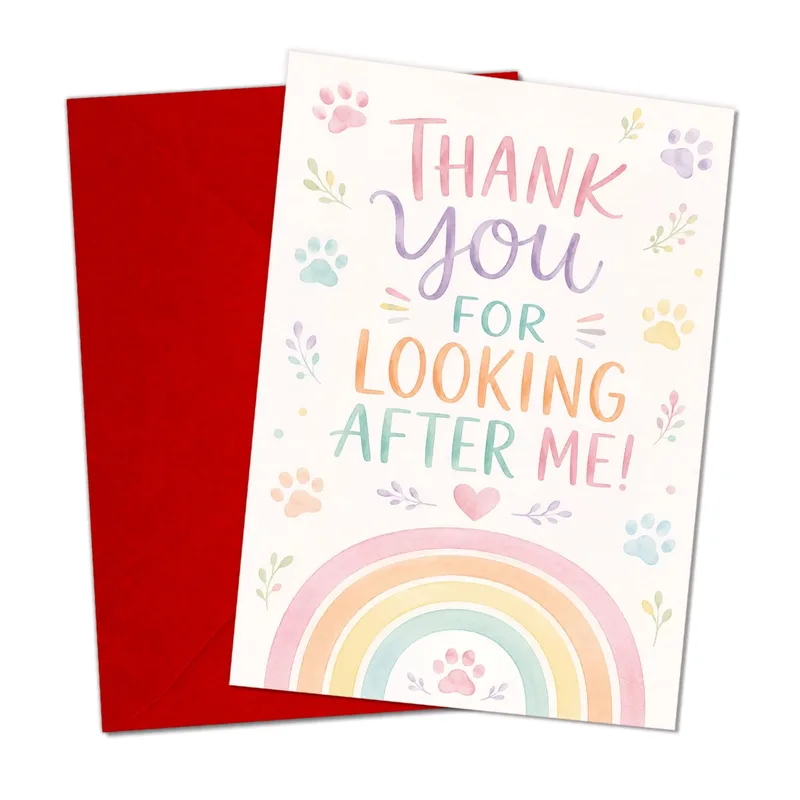 Dog Walker Thank You Card for Pet Sitters