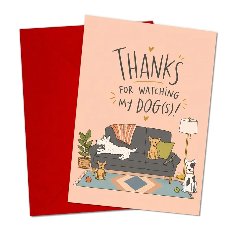 Thanks For Watching Card for Dog Sitter Thank You