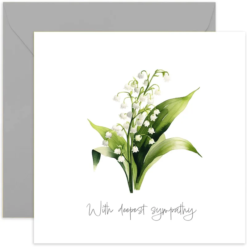 White Lilies Valley Sympathy Card: A Gentle Watercolor Tribute