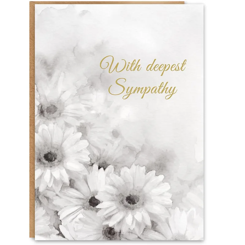 White Daisies Sympathy Card for Sending Condolences with Grace
