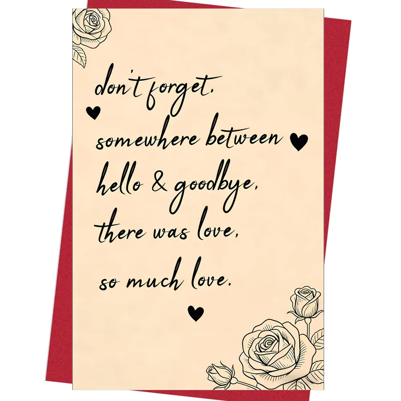 Art Roses Cream Sympathy Card: Somewhere Between Hello and Goodbye