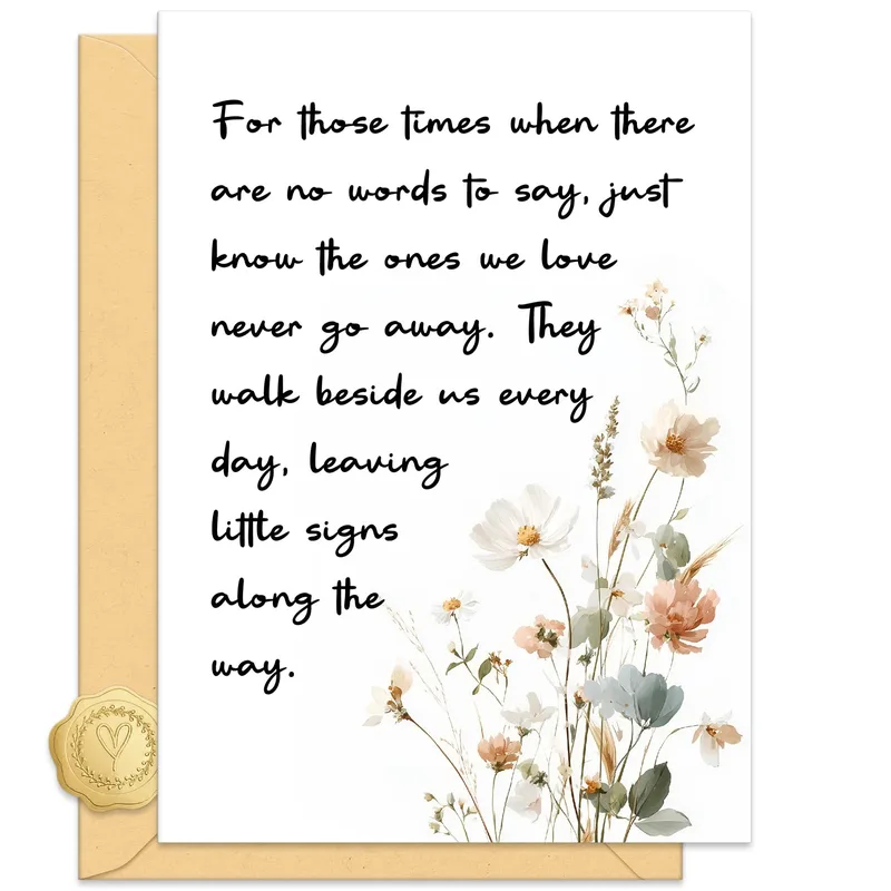 Botanical Wildflowers Pastel Sympathy Card – Greeting Card in natural