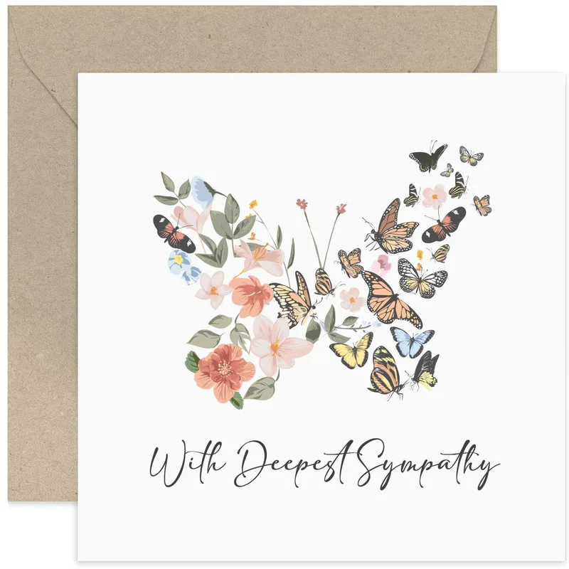 Floral Butterfly Sympathy Card