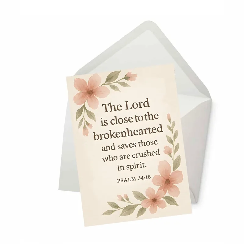 Pink Floral Border Encouragement Card
