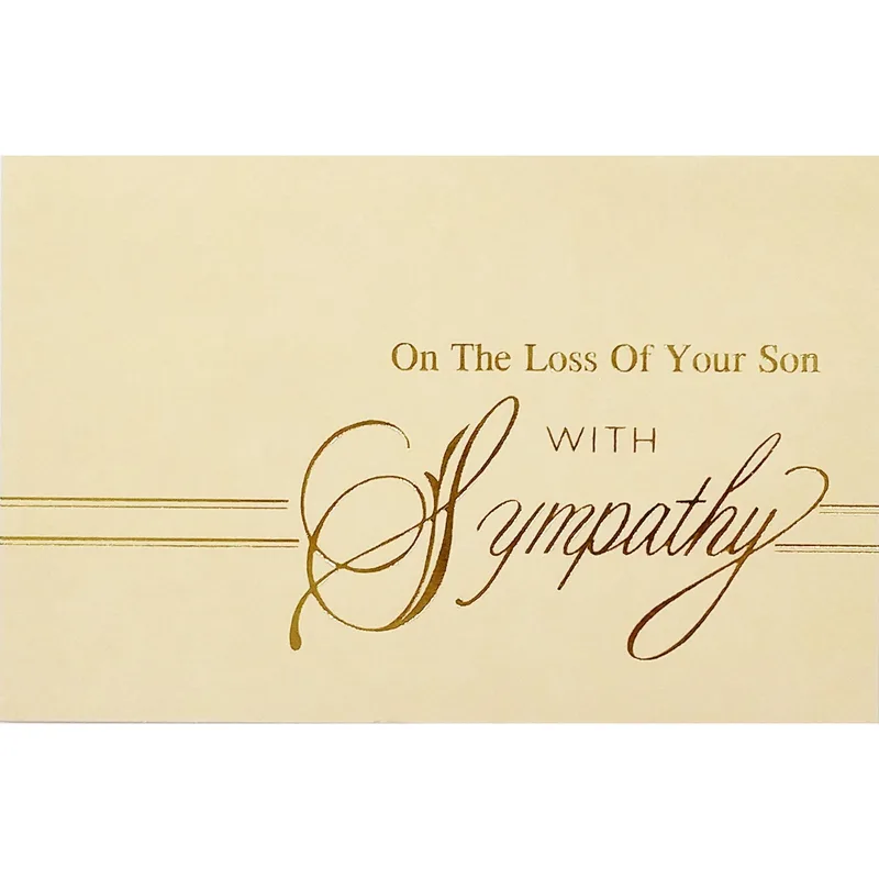 Script Cream Background Sympathy Card for a Lost Son