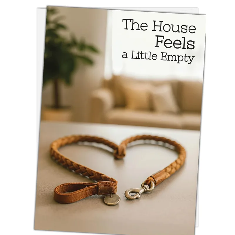 Leash Heart Photo Pet Sympathy Card for Grieving Dog Owners