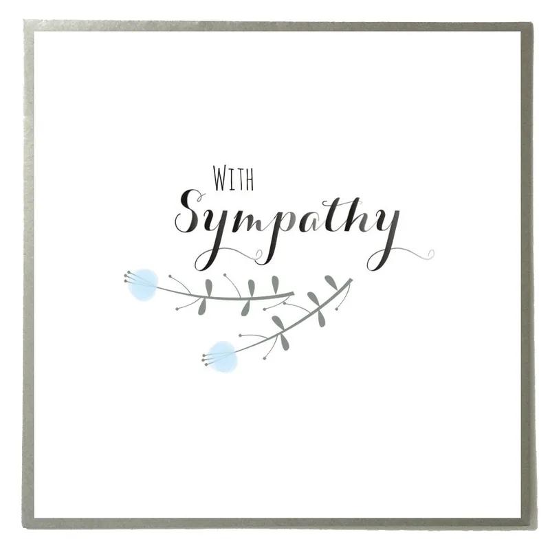 Grey Blue Sprigs Sympathy Card for Gentle Pet Loss Support