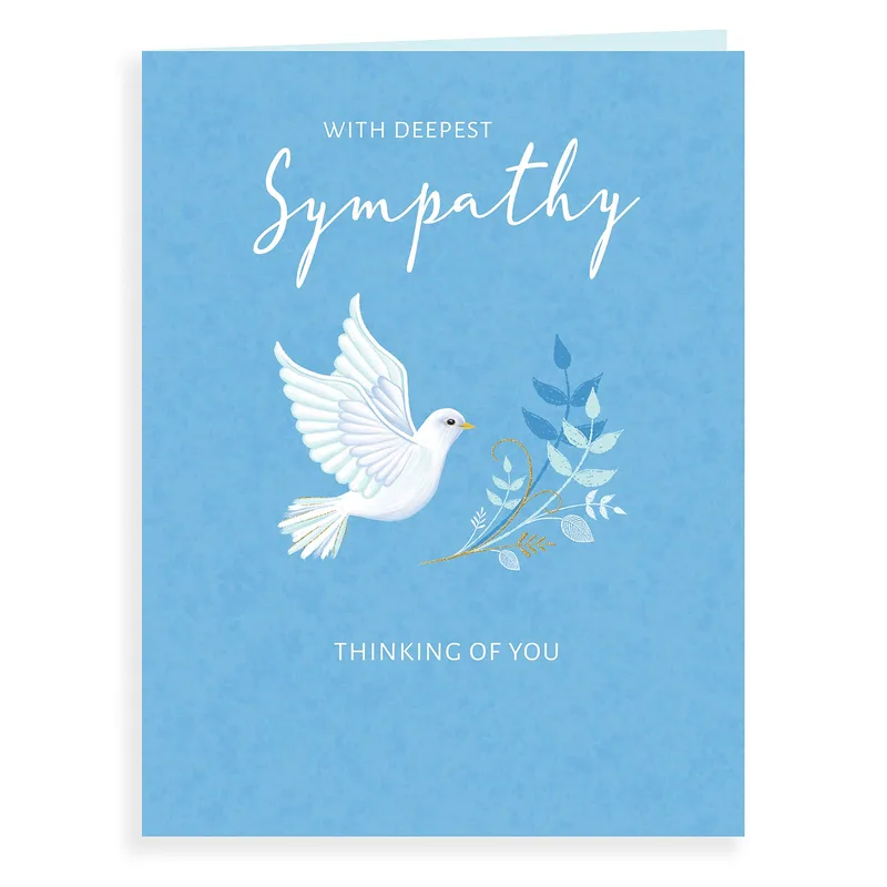 Dove Olive Branch Sympathy Card for Sending Comfort and Peace