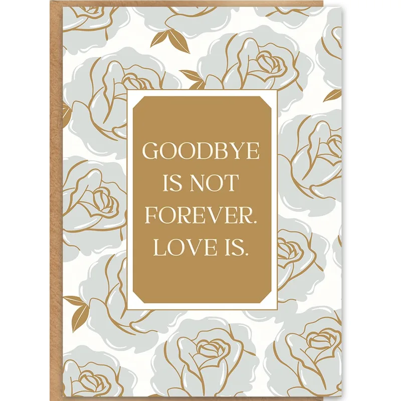 Roses Cream Background Sympathy Card with Gold Floral Art