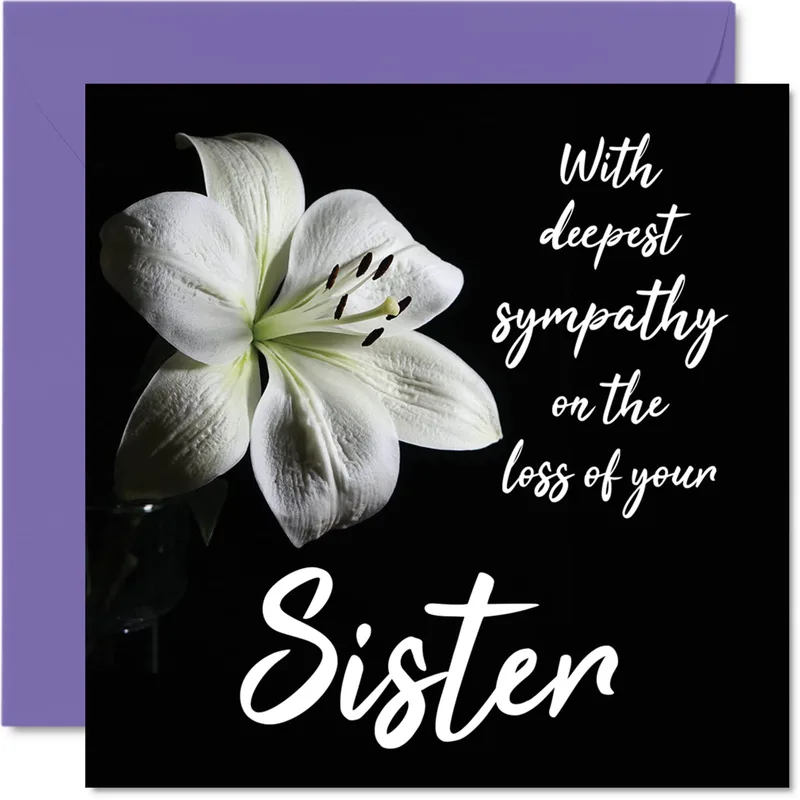 Deepest Sympathy on Loss of Sister Card with White Lily