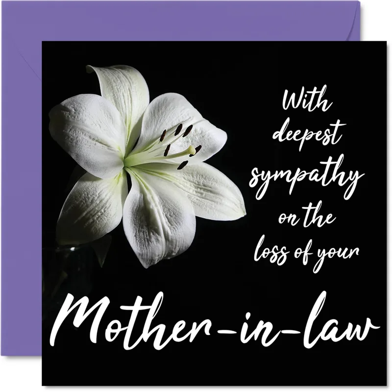 Deepest Sympathy on Loss of Mother-in-law Card with White Lily