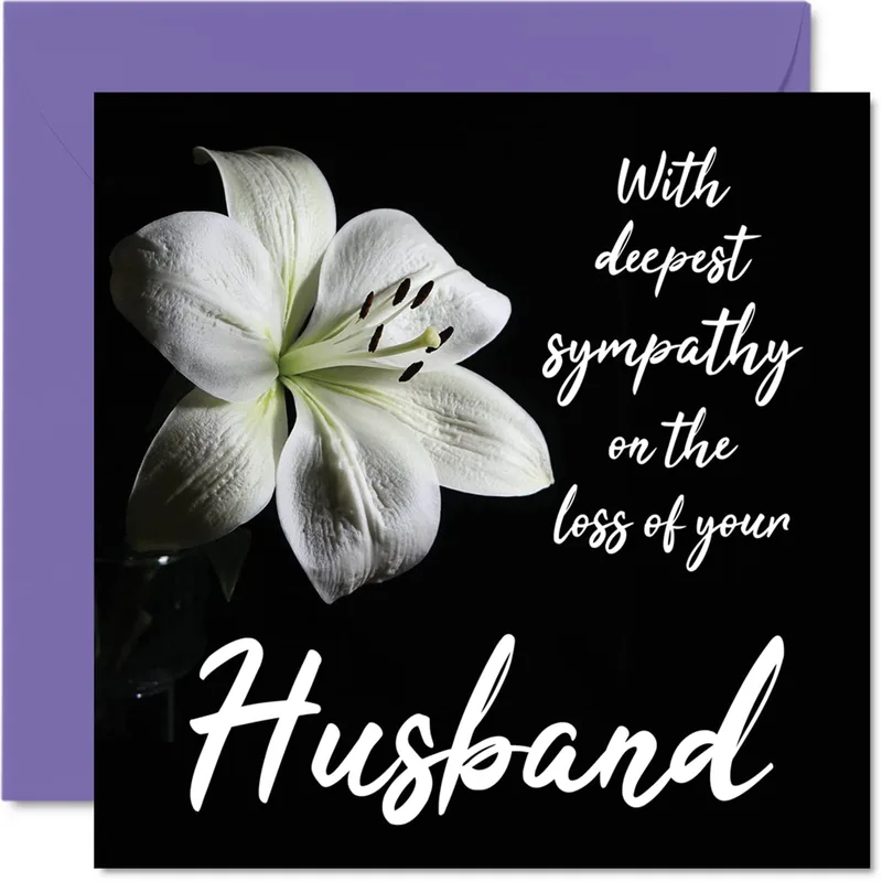 Deepest Sympathy on Loss of Husband Card with White Lily