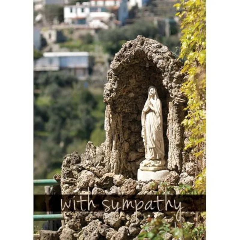 Stone Grotto Statue Sympathy Card for Quiet Comfort