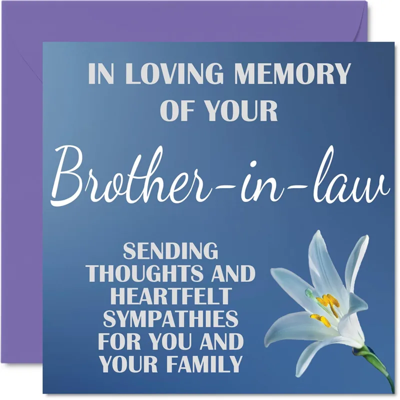 Gradient White Lily Sympathy Card honoring a brother-in-law