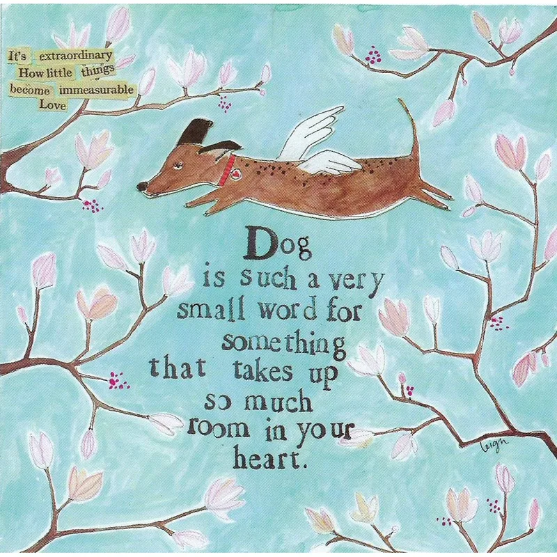 Dachshund Magnolia Branches Love Card for Deep Pet Grief