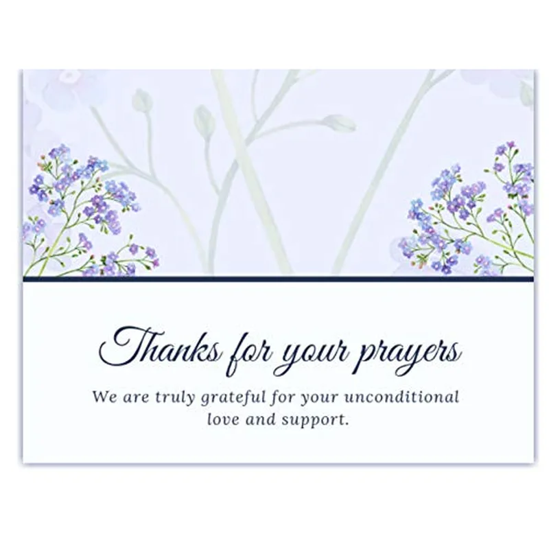 Flowers Navy Band Sympathy Card: Lavender Floral Acknowledgment Note