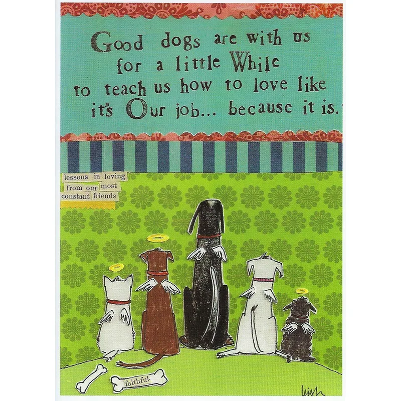 Dogs Green Border Pet Sympathy Card Honoring Faithful Friends
