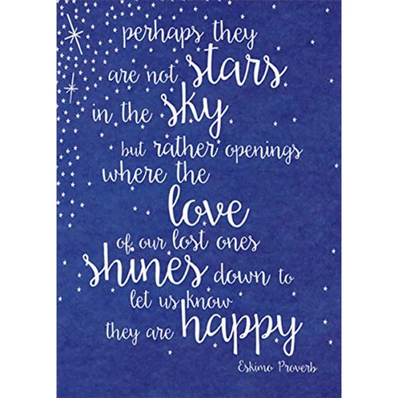 Blue Starry Night Sympathy Card featuring an Eskimo Proverb
