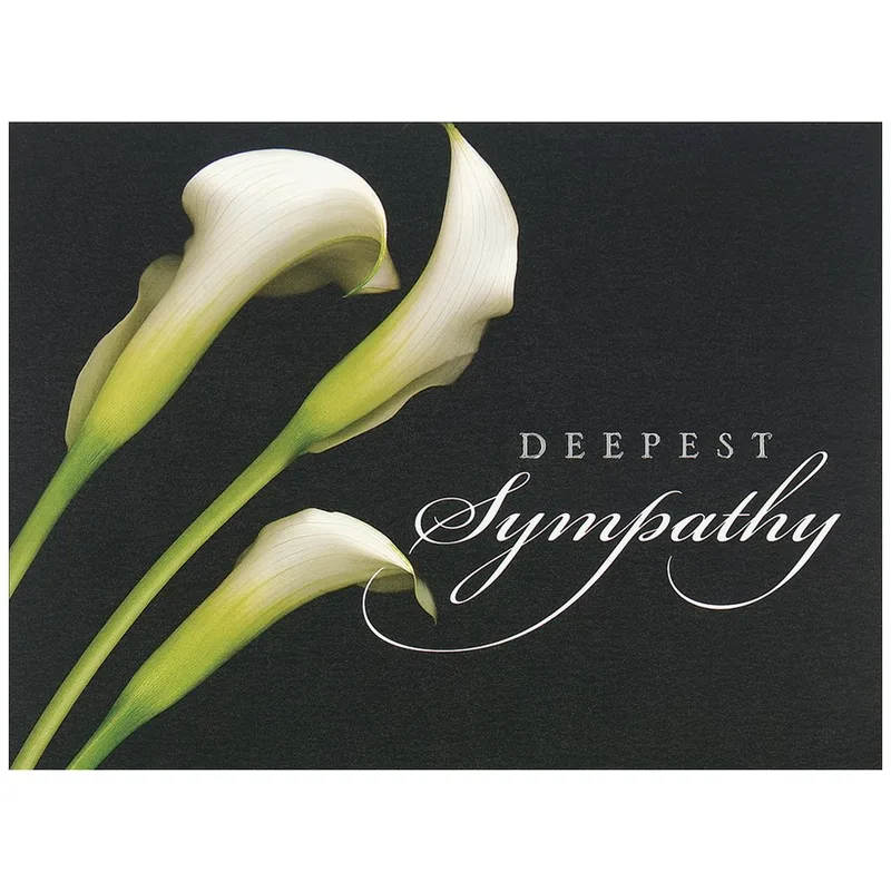 Black Calla Lilies Sympathy Card for Deep Grief and Condolences