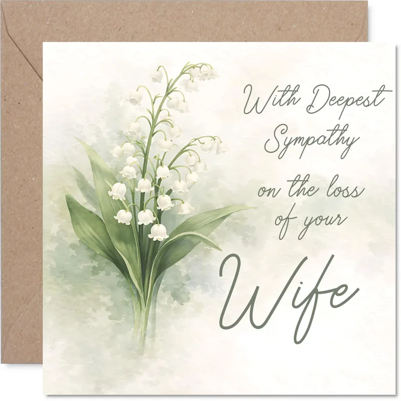 Lily Valley Sympathy Card for a Lost Wife