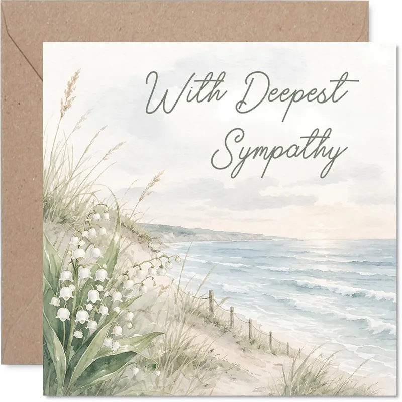 Coastal Dunes Sympathy Card: A Quiet Watercolor Coast for Grief