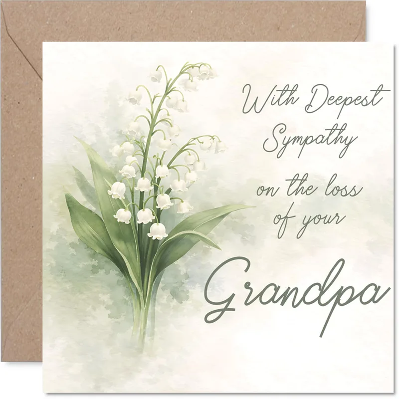 Lily of the Valley Card for Grandpa Loss Sympathy