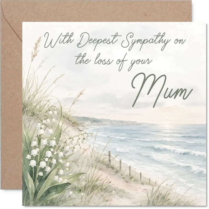 Coastal Watercolor Dunes Card for Mom's Passing