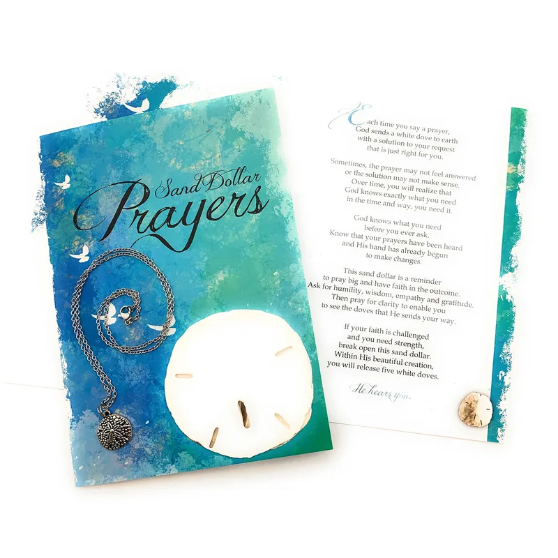 Teal Sand Dollar Sympathy Card for Spiritual Comfort and Grief