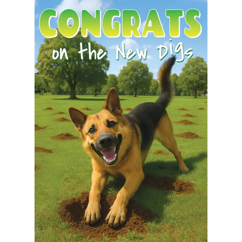 German Shepherd Yard New Home Card for Dog Lovers