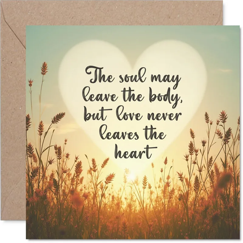 Heart Sunset Wheat Sympathy Card