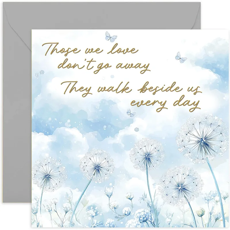 Blue Dandelions Sky Sympathy Card: A Gentle Message of Remembrance