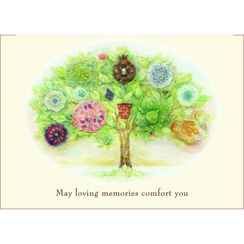 Flower Tree Sympathy Card: Watercolor Art with Comforting Message